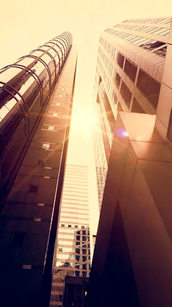 Vision — upward view of modern towers